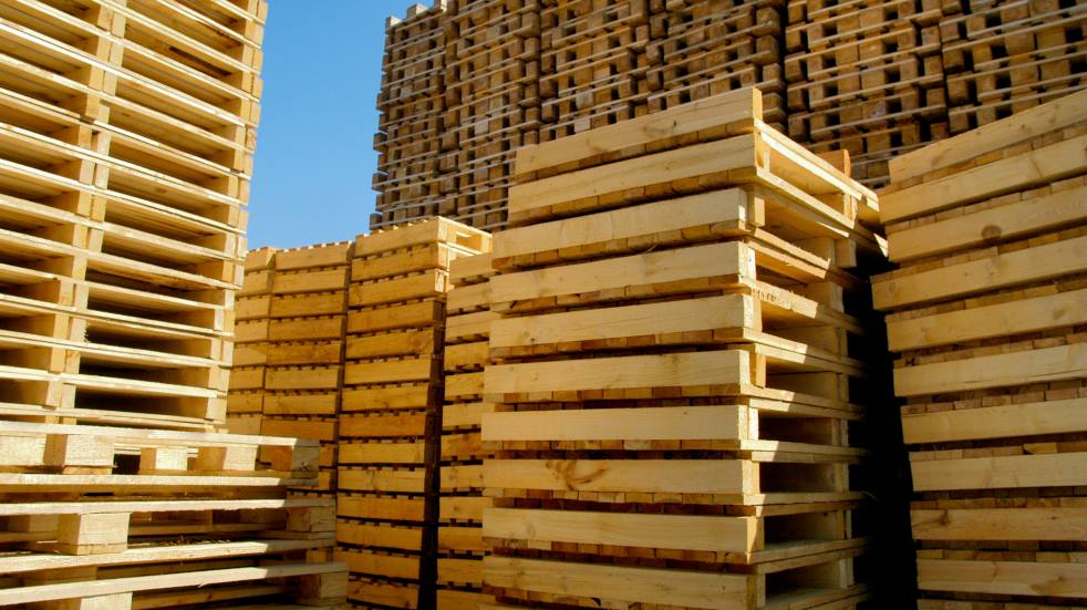 stack of wooden pallets